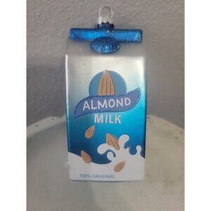 BLOWN GLASS~CARTON OF ALMOND MILK CHRISTMAS ORNAMENT